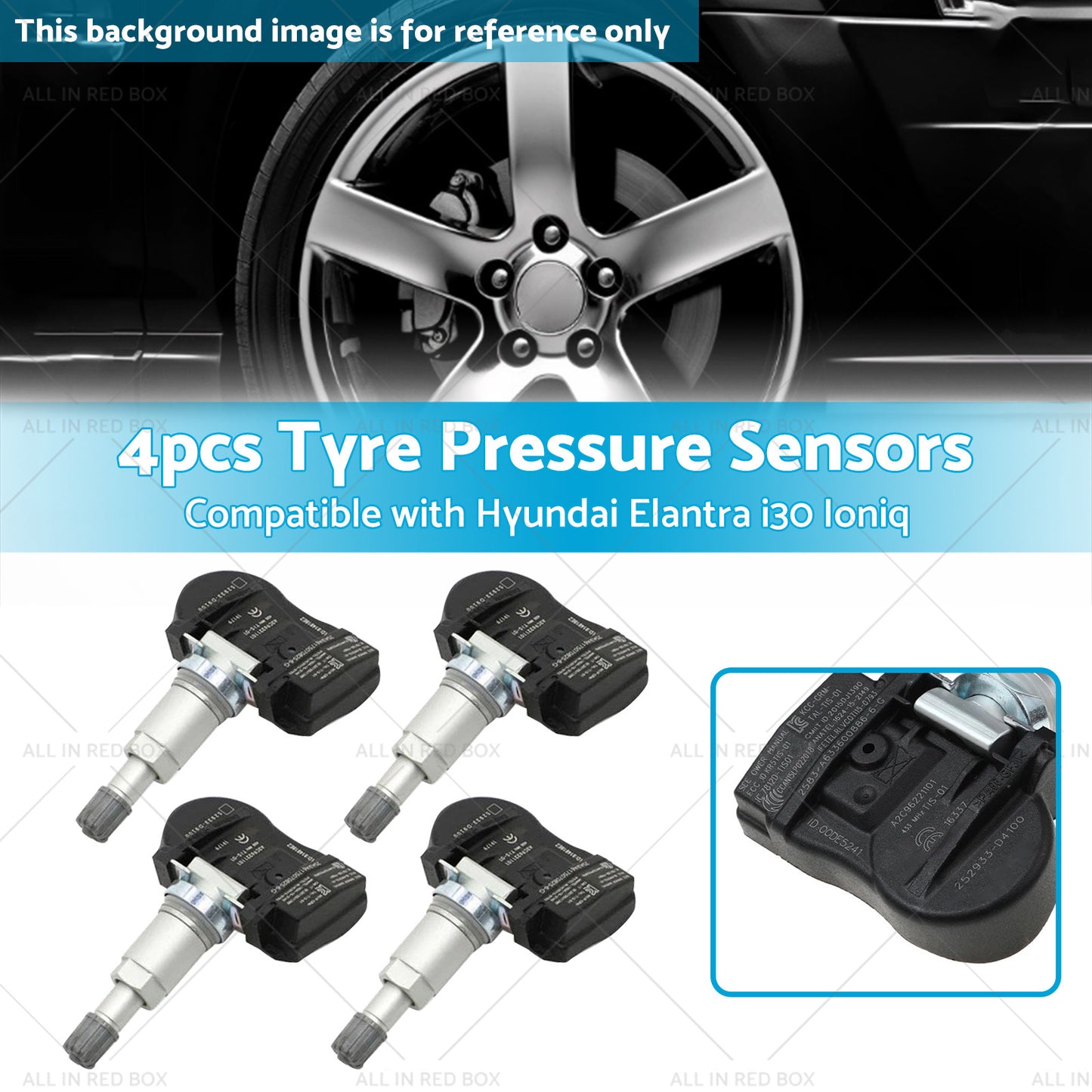 {{ 4X TPMS Tyre Pressure Sensors 52933-F2000 Suitable for Hyundai i30 i20N Elantra }} - Buy Car Parts Online at {{ Kaka Auto Parts }}.