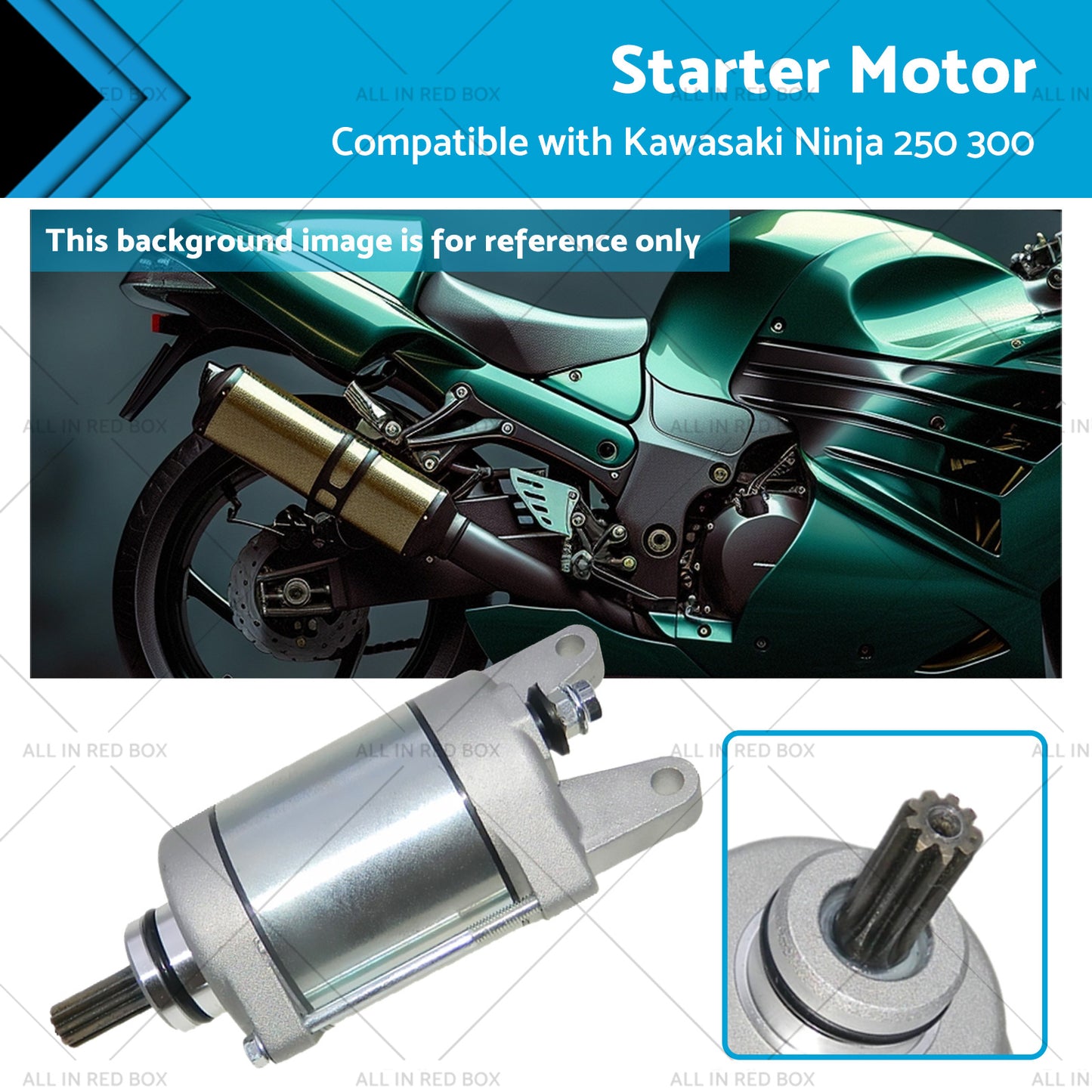 {{ 21163-0717 Starter Motor Suitable for Kawasaki Ninja 250 300 Versys-X 250 13-20 }} - Buy Car Parts Online at {{ Kaka Auto Parts }}.