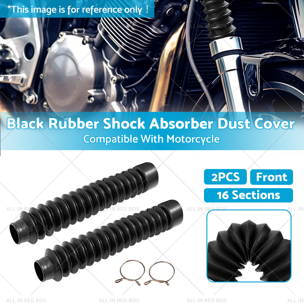 Motorcycle Rubber Front Fork Cover Dust Gaiters Gaitor Boot Shock Absorber Black