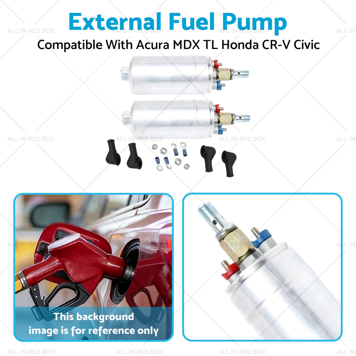 2x External Inline Fuel Pumps Suitable For Honda Civic 1.5L 1.8L 1994-2013