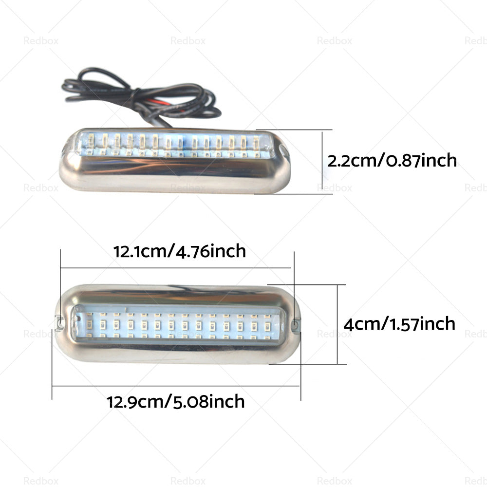 Pair 42LED Boat Light Stainless Steel Underwater Pontoon For Marine Boat Transom