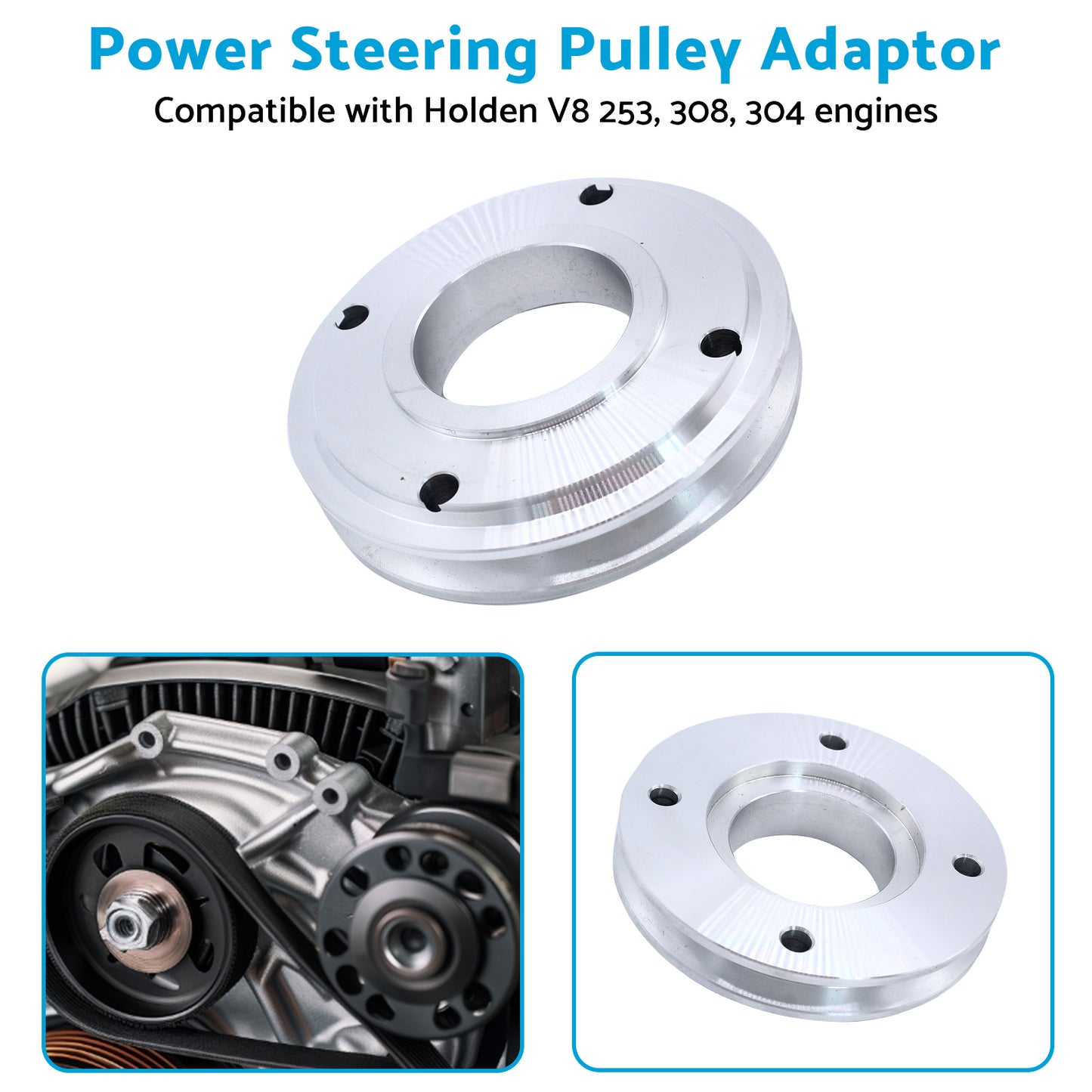 {{ Power Steering Gilmer Pulley Adaptor Suitable for Holden V8 253 304 308 }} - Buy Car Parts Online at {{ Kaka Auto Parts }}.