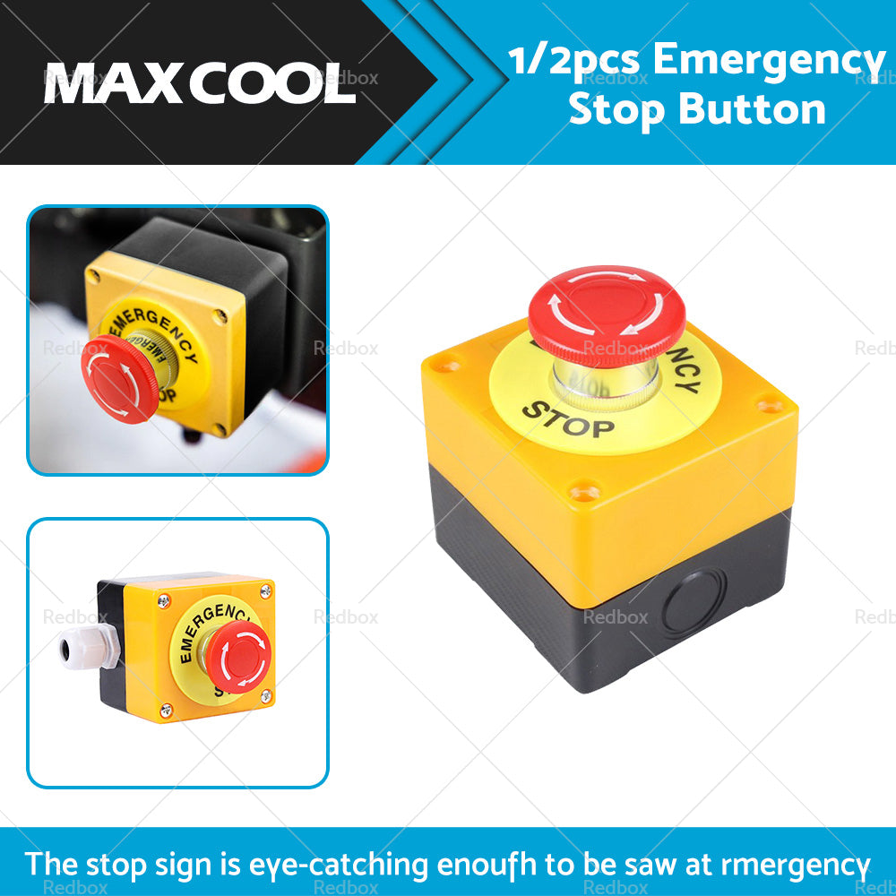 Emergency Stop Shut Off Push Buttons Switch 1NO 1NC e-stop Push Button AU