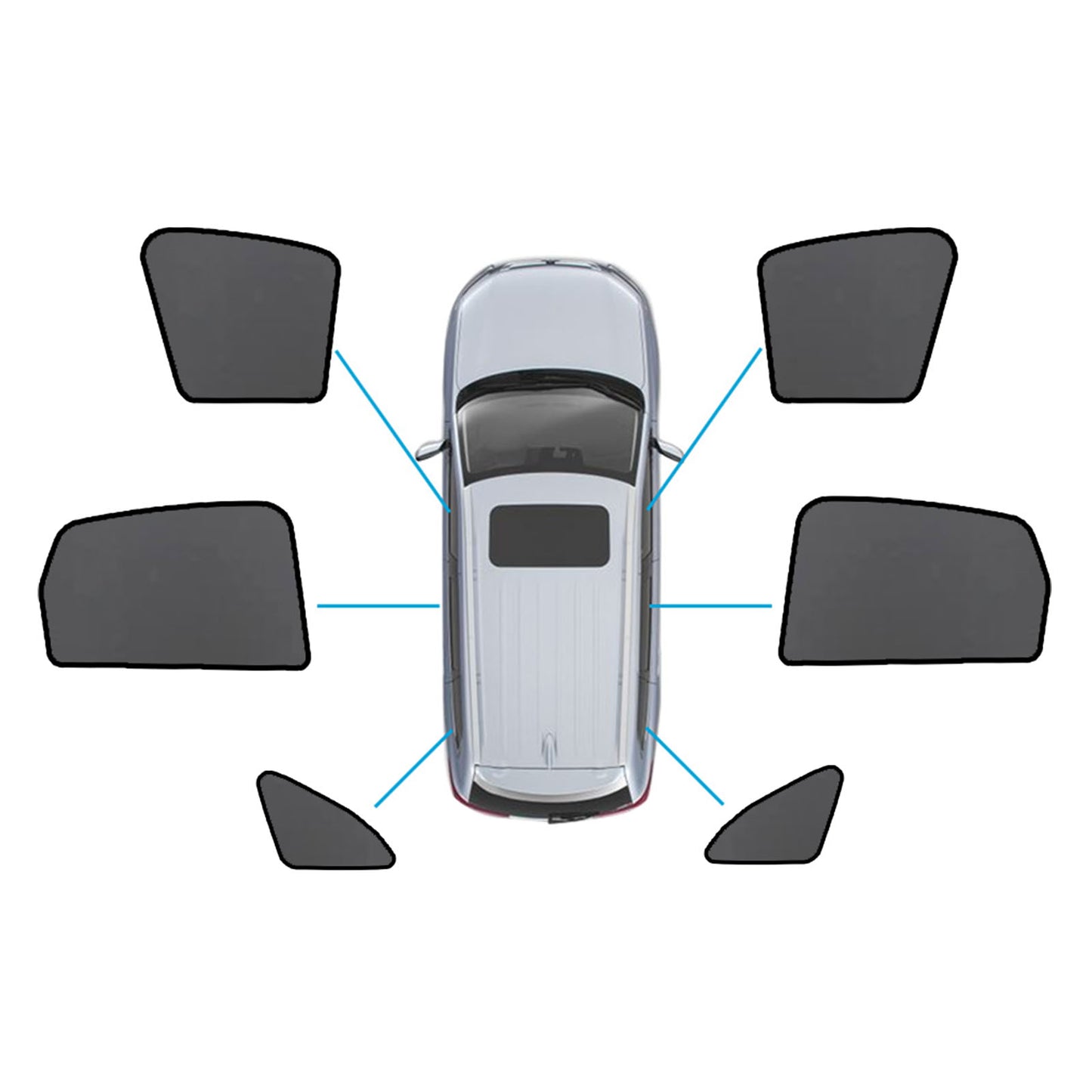 Magnetic Mesh Sun Blind Shades Suitable for Audi Q5 8R 2009–2016 On Front Rear