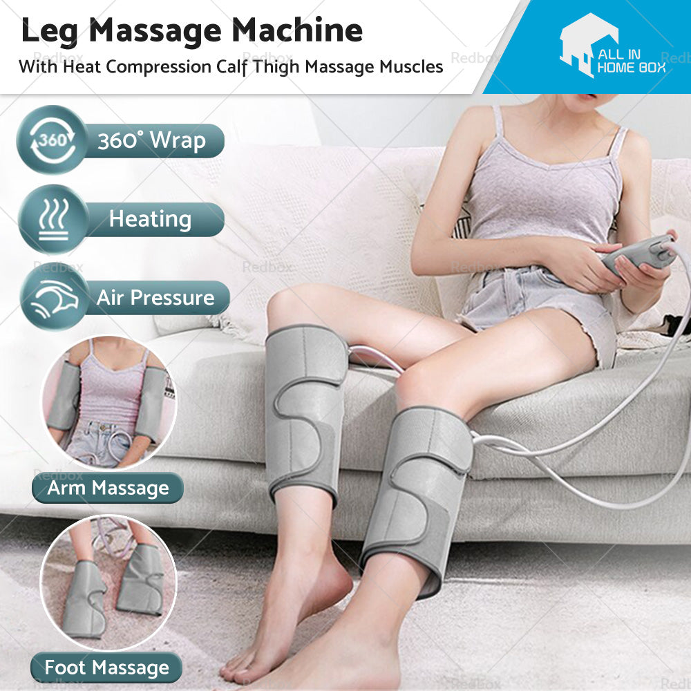 Leg and Foot Massager With Heat Compression Calf Thigh Massage Muscles Relax Wraps