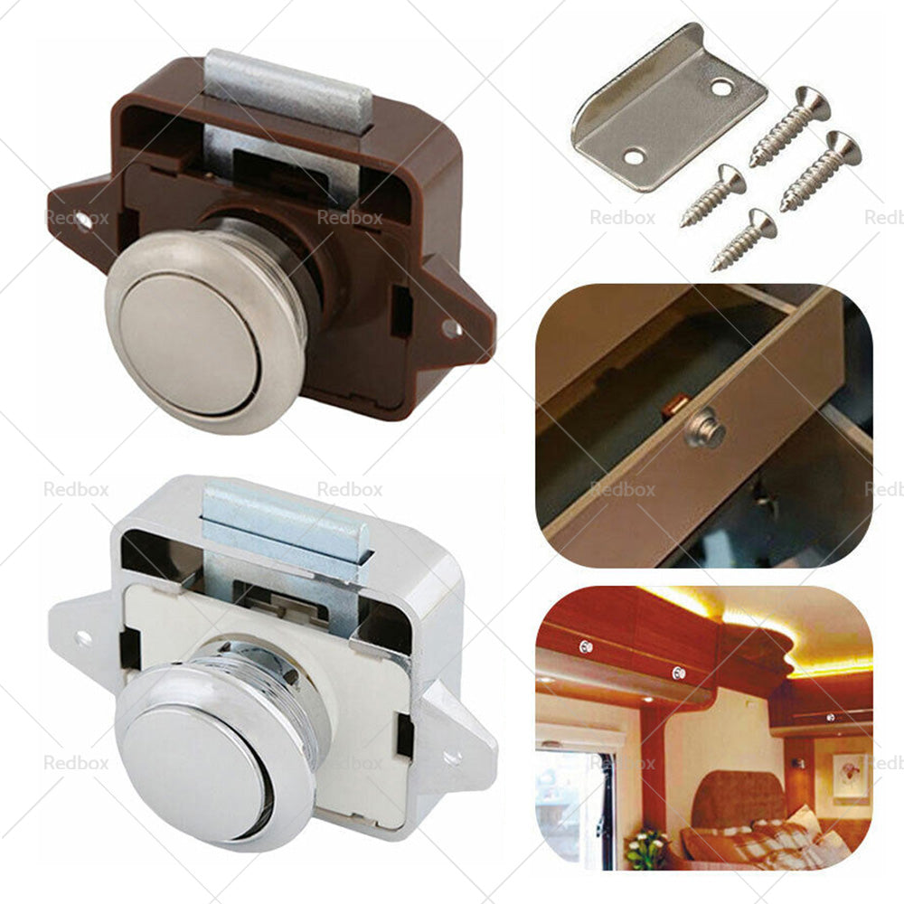 {{ Push Button Latch Knob Catch Lock For RV Drawer Cupboard Door Caravan Cabinet AU }} - Buy Car Parts Online at {{ Kaka Auto Parts }}.