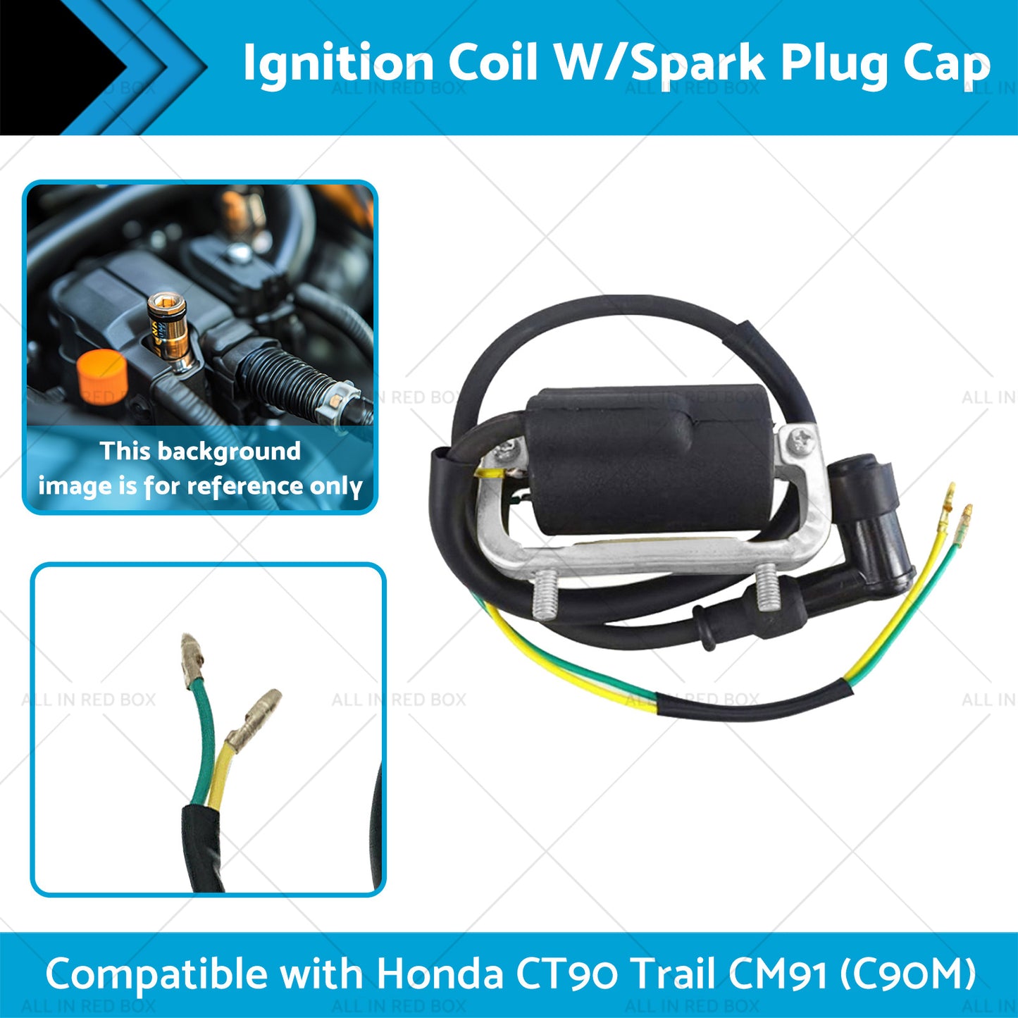 {{ Ignition Coil W or Spark Plug Cap Suitable for Honda CT90 Trail CM91 C90M }} - Buy Car Parts Online at {{ Kaka Auto Parts }}.