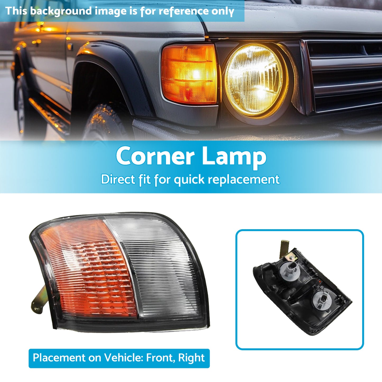 {{ RH Driver Side Corner Signal Light Suitable For Mitsubishi Pajero Montero 93-96 }} - Buy Car Parts Online at {{ Kaka Auto Parts }}.