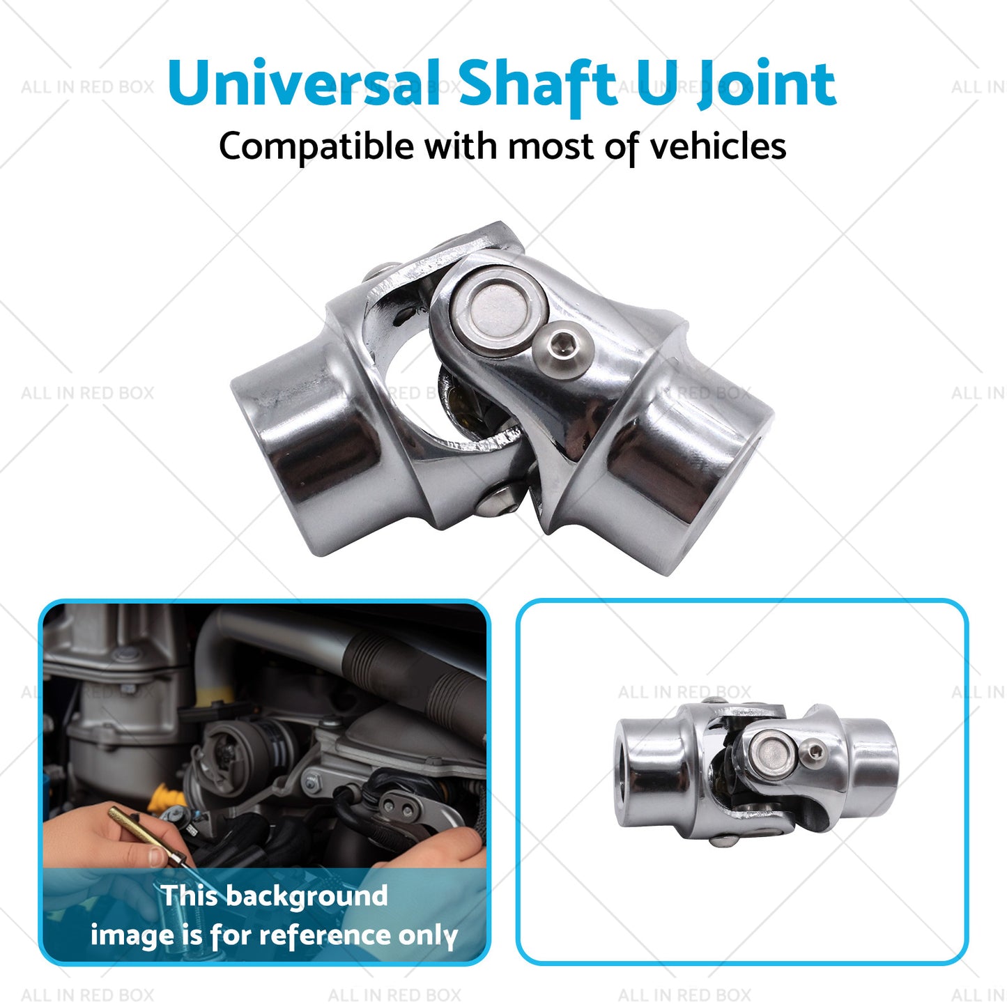 {{ 3 or 4 inch Round x 3 or 4 inch Round Stainless Steel Universal Single Steering Shaft U Joint }} - Buy Car Parts Online at {{ Kaka Auto Parts }}.