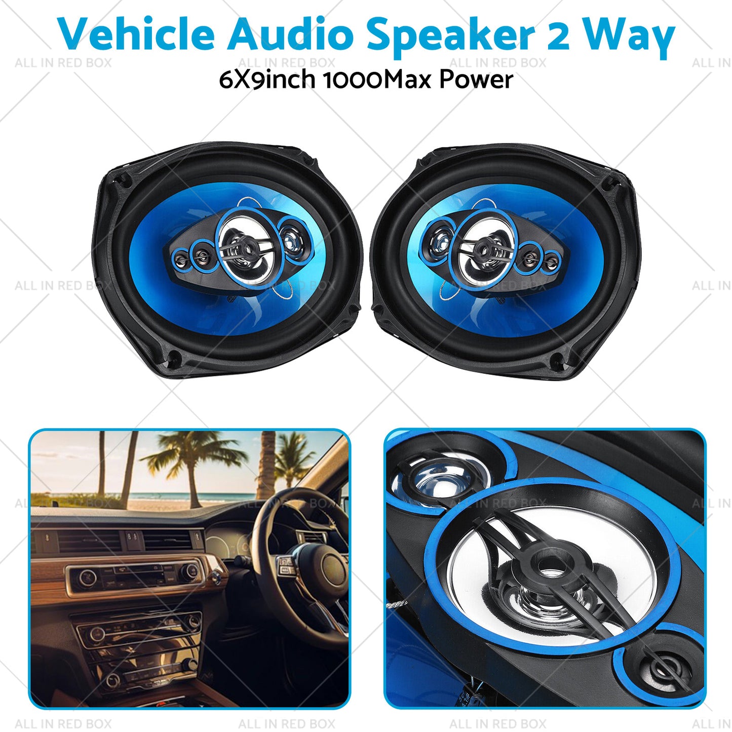 {{ 12V 6x9'' Car Door Coaxial Vehicle HiFi Audio 2 Way Stereo Speaker 1000W }} - Buy Car Parts Online at {{ Kaka Auto Parts }}.