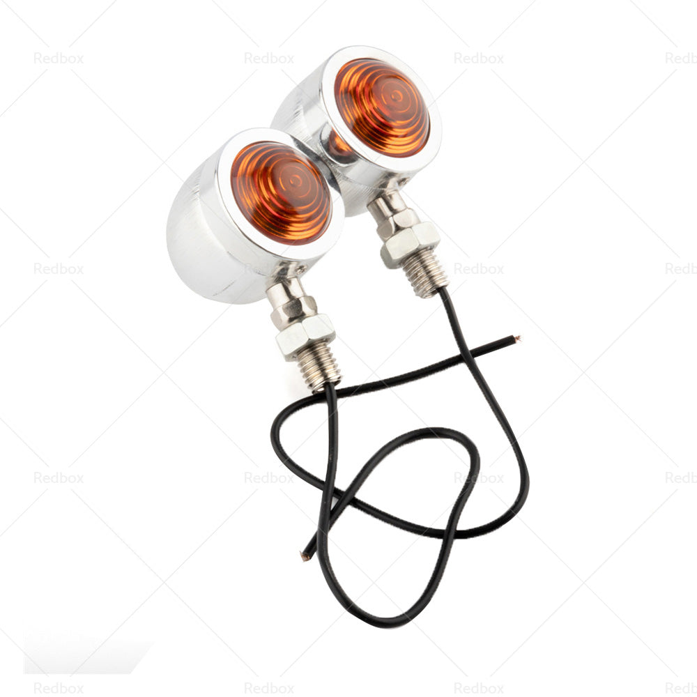 {{ 4x Chrome Motorcycle Amber Bullet Turn Signal Indicators Blinkers Universal Lamp }} - Buy Car Parts Online at {{ Kaka Auto Parts }}.