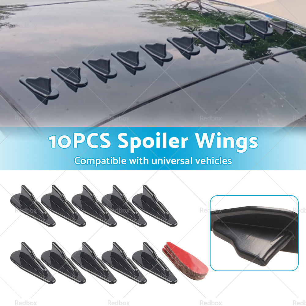 For Spoiler Roof Wing Air Vortex Generator Set of 10 Diffuser Shark Fin Kit