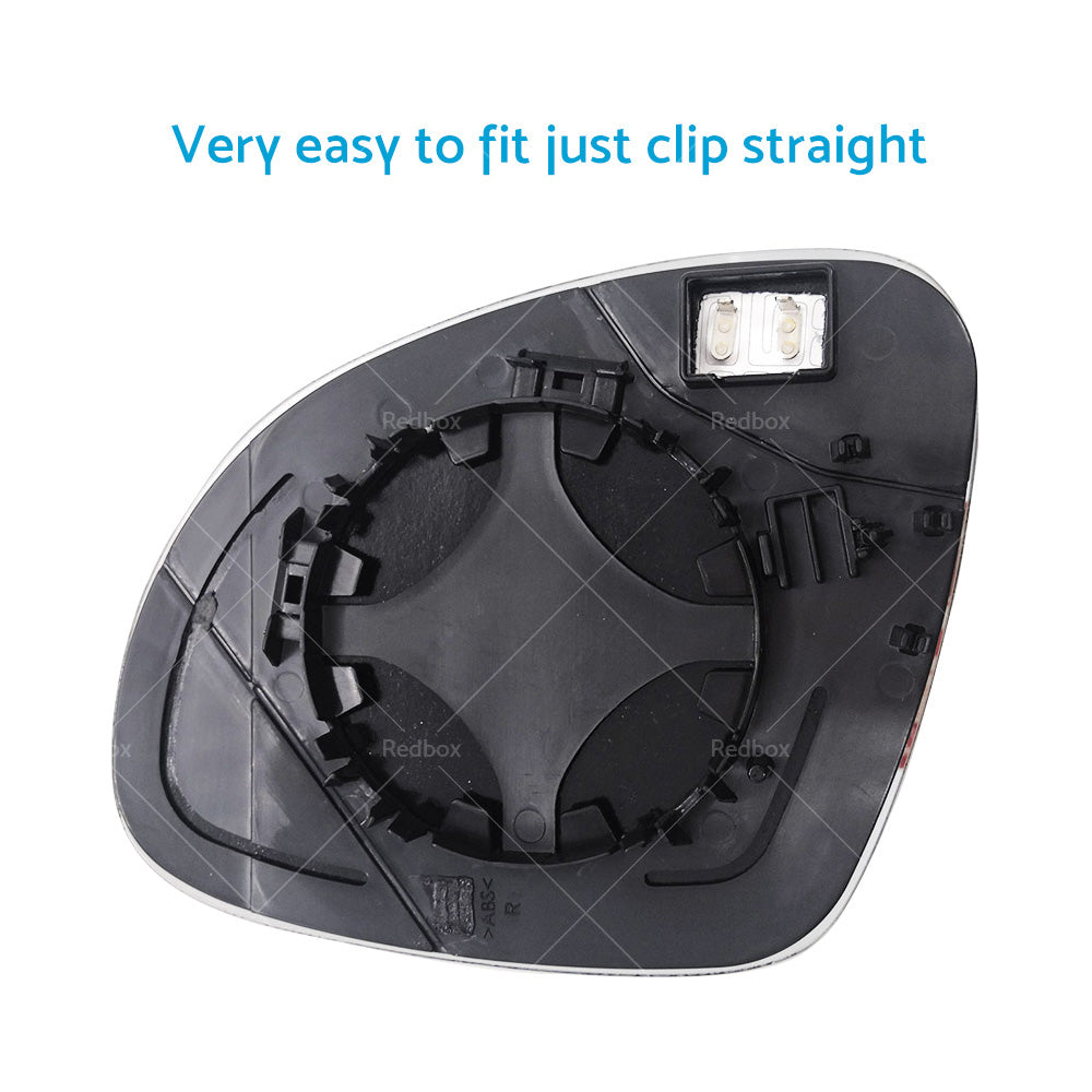 Driver Side Right Mirror Glass With Heated Back Plate for VW Golf MK5 2004-2008
