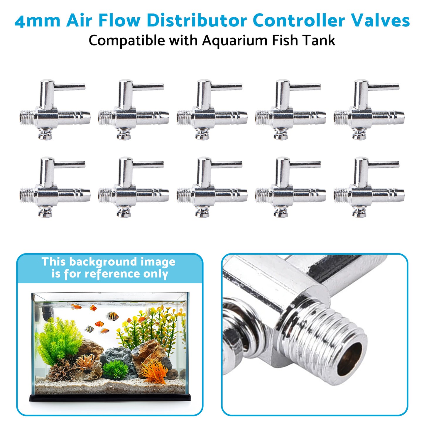 4mm Air Flow Distributor Controller Valves Suitable for Aquarium Fish Tank