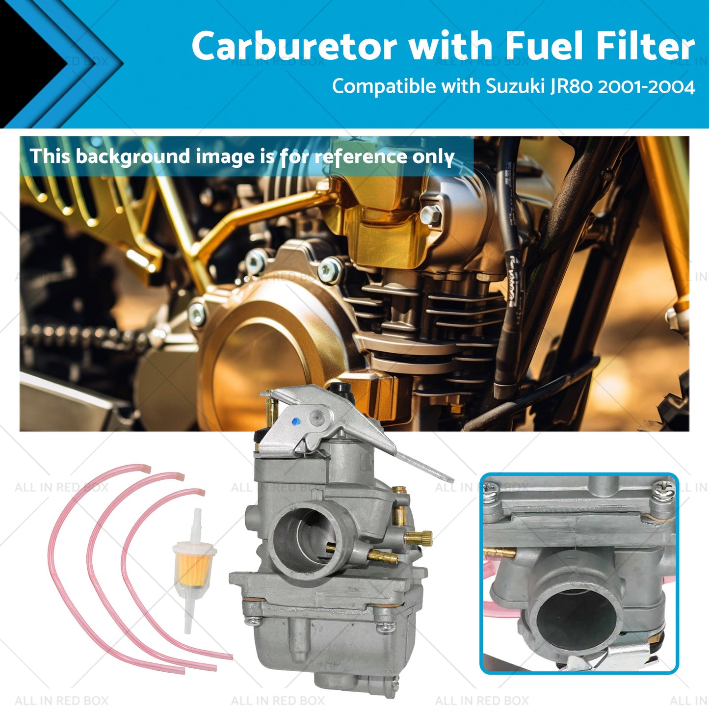 {{ 1x Carburetor with Fuel Filter Assembly Suitable for Suzuki JR80 2001-2004 Bike }} - Buy Car Parts Online at {{ Kaka Auto Parts }}.