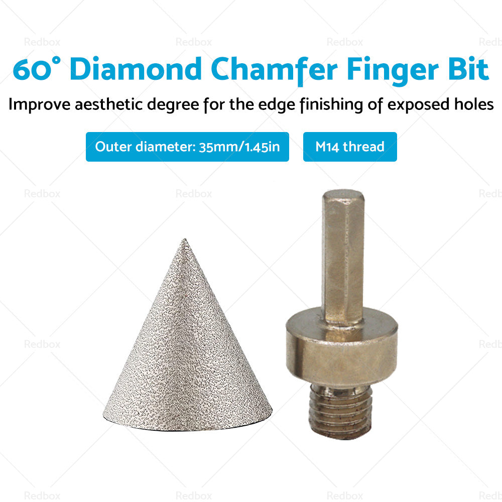 60¡ã 1 Pcs 35mm Diamond Chamfer Finger Bit Ceramic Tile Milling Cone Bit Cut