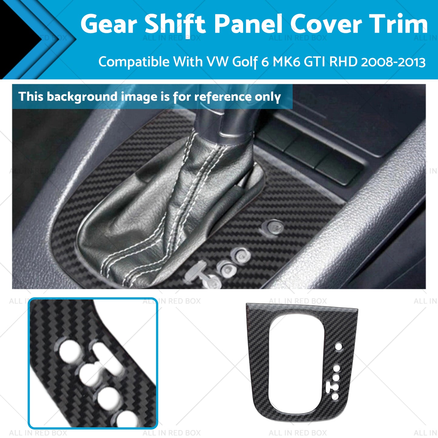 {{ Carbon Gear Shift Panel Cover Trim Suitable For VW Golf 6 MK6 GTI RHD 2008-2013 }} - Buy Car Parts Online at {{ Kaka Auto Parts }}.