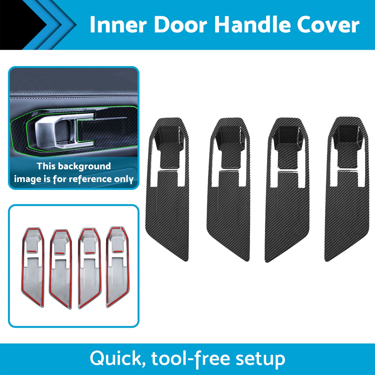 {{ Carbon Fiber Inner Door Handle Cover Suitable For Mitsubishi Triton L200 23-25 }} - Buy Car Parts Online at {{ Kaka Auto Parts }}.