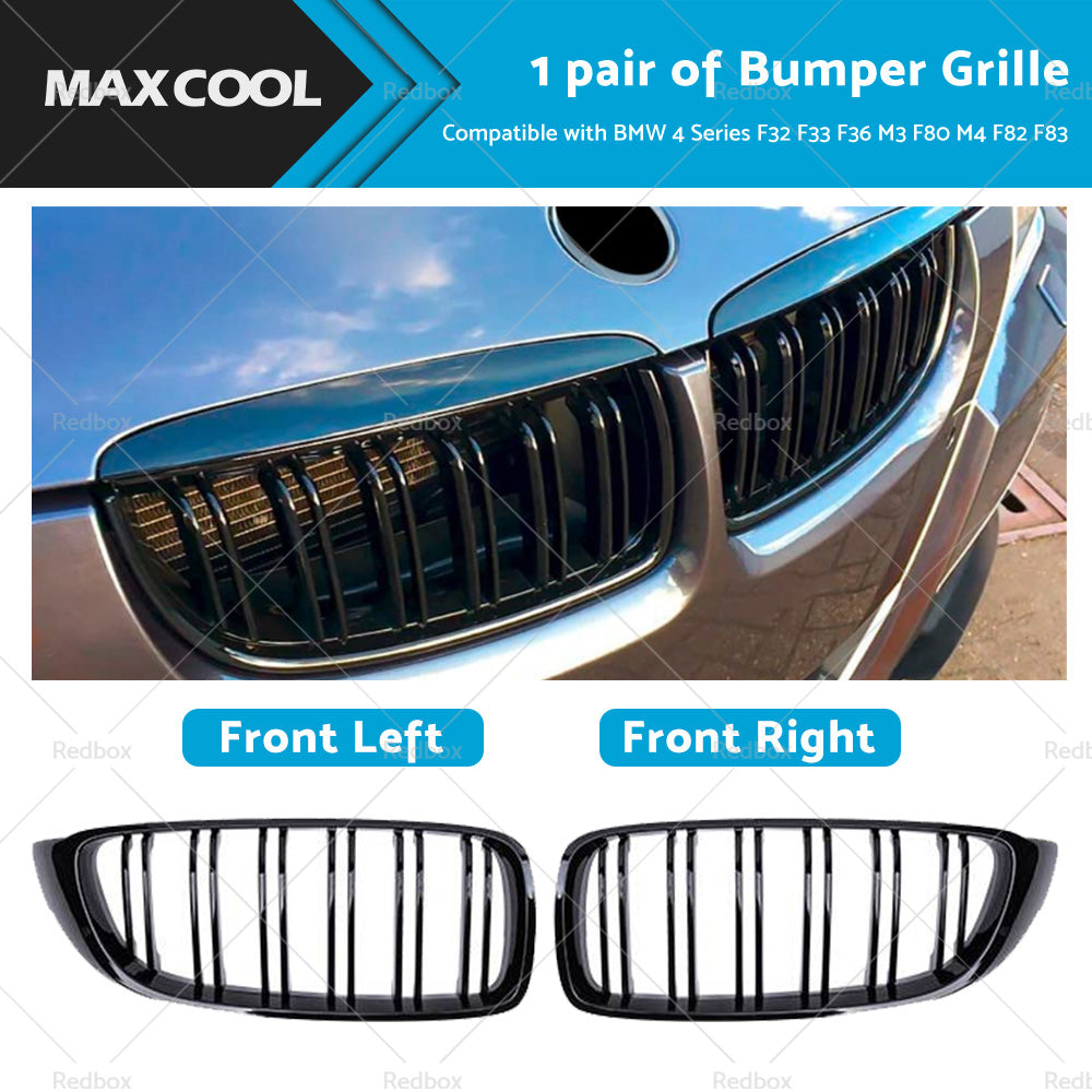Bumper Grille Grill Suitable for BMW 4 Series F32 F33 F36 M3 F80 M4 Gloss Black