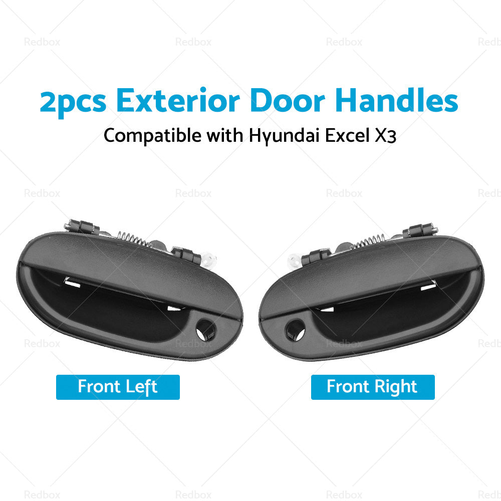 Pair LH RH FRONT OUTER Door Handle Bolt Type Suitable For Hyundai Excel X3 97~00