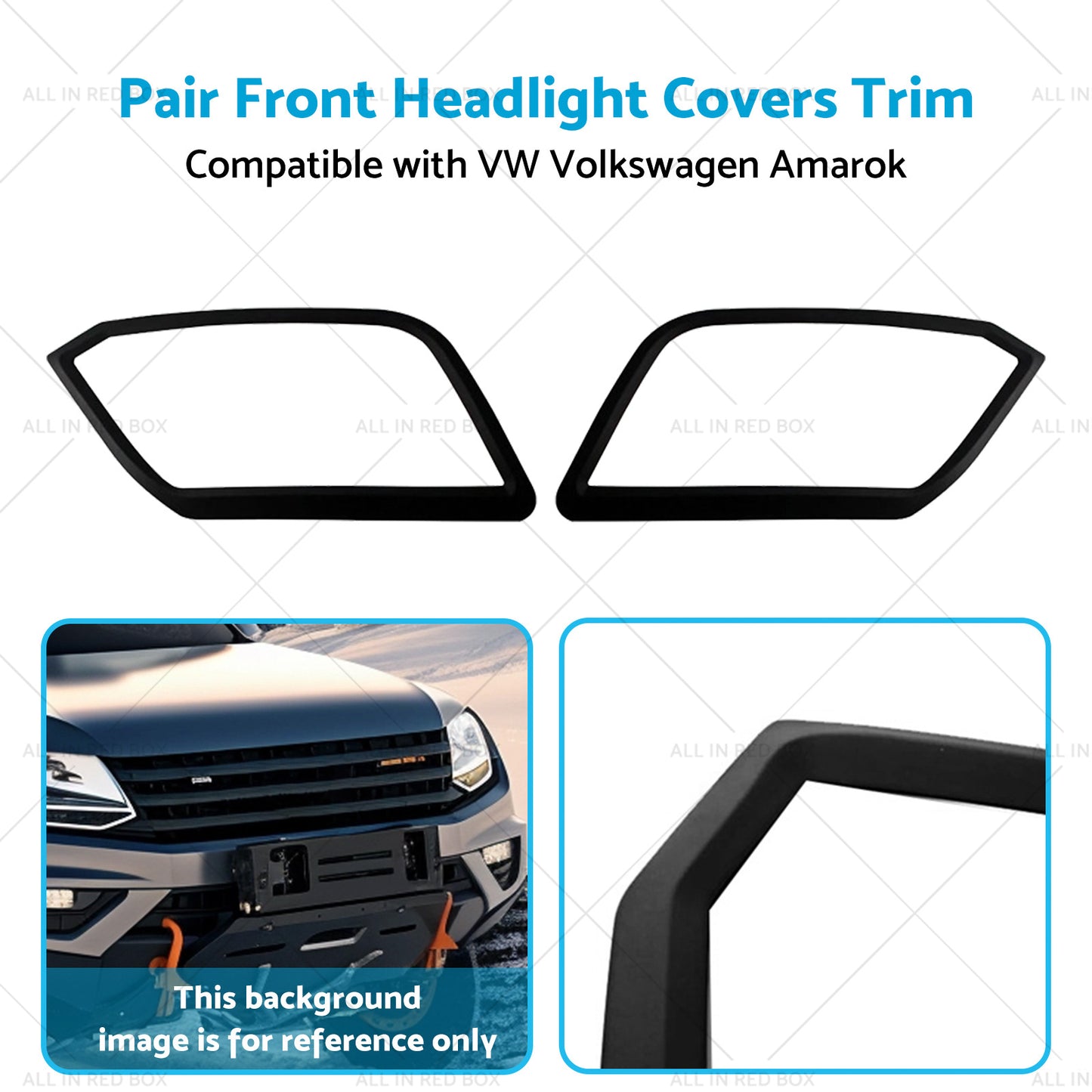 {{ Pair Front Headlight Covers Trim Suitable for VW Volkswagen Amarok 09-22 }} - Buy Car Parts Online at {{ Kaka Auto Parts }}.