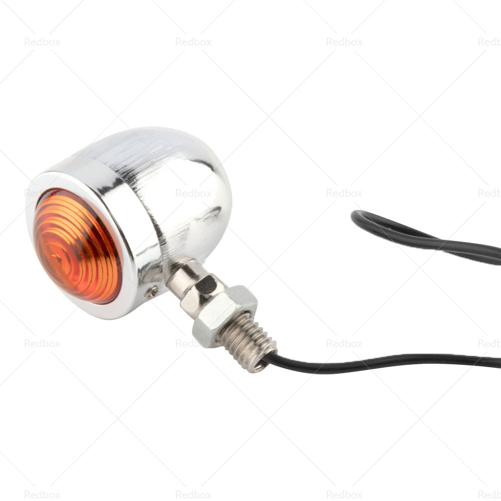 {{ 4x Chrome Motorcycle Amber Bullet Turn Signal Indicators Blinkers Universal Lamp }} - Buy Car Parts Online at {{ Kaka Auto Parts }}.