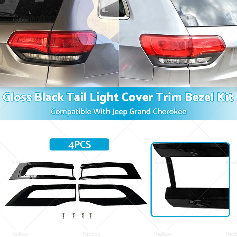 4PCS Gloss Tail Light Cover Trim Bezel Suitable For Jeep Grand Cherokee 14-20