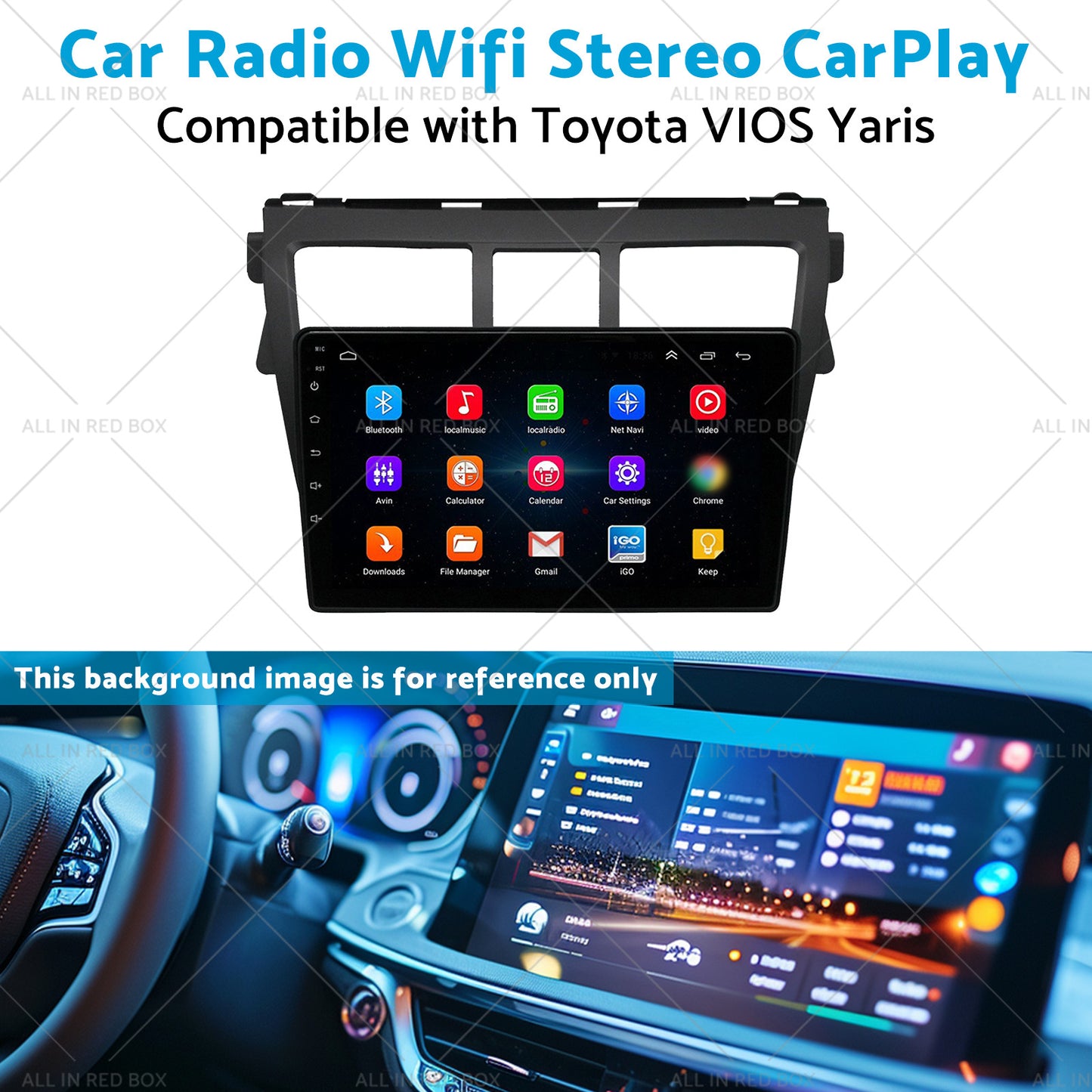 {{ Android 13 Car Radio Wifi Stereo CarPlay Suitable for Toyota VIOS Yaris 07-12 }} - Buy Car Parts Online at {{ Kaka Auto Parts }}.