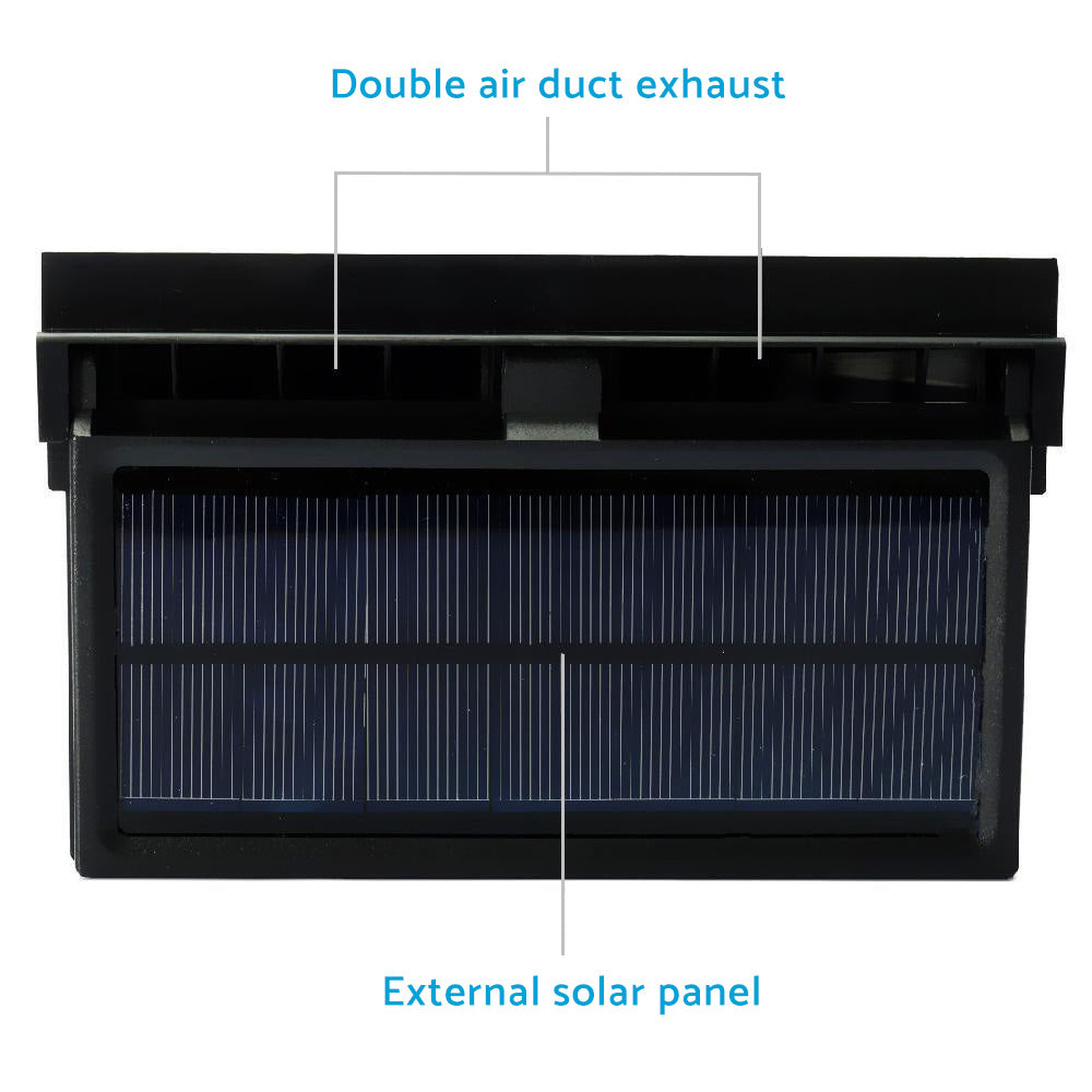 Solar Powered Car Cooling Fan Cooler Auto Window Air Vent Exhaust Ventilation