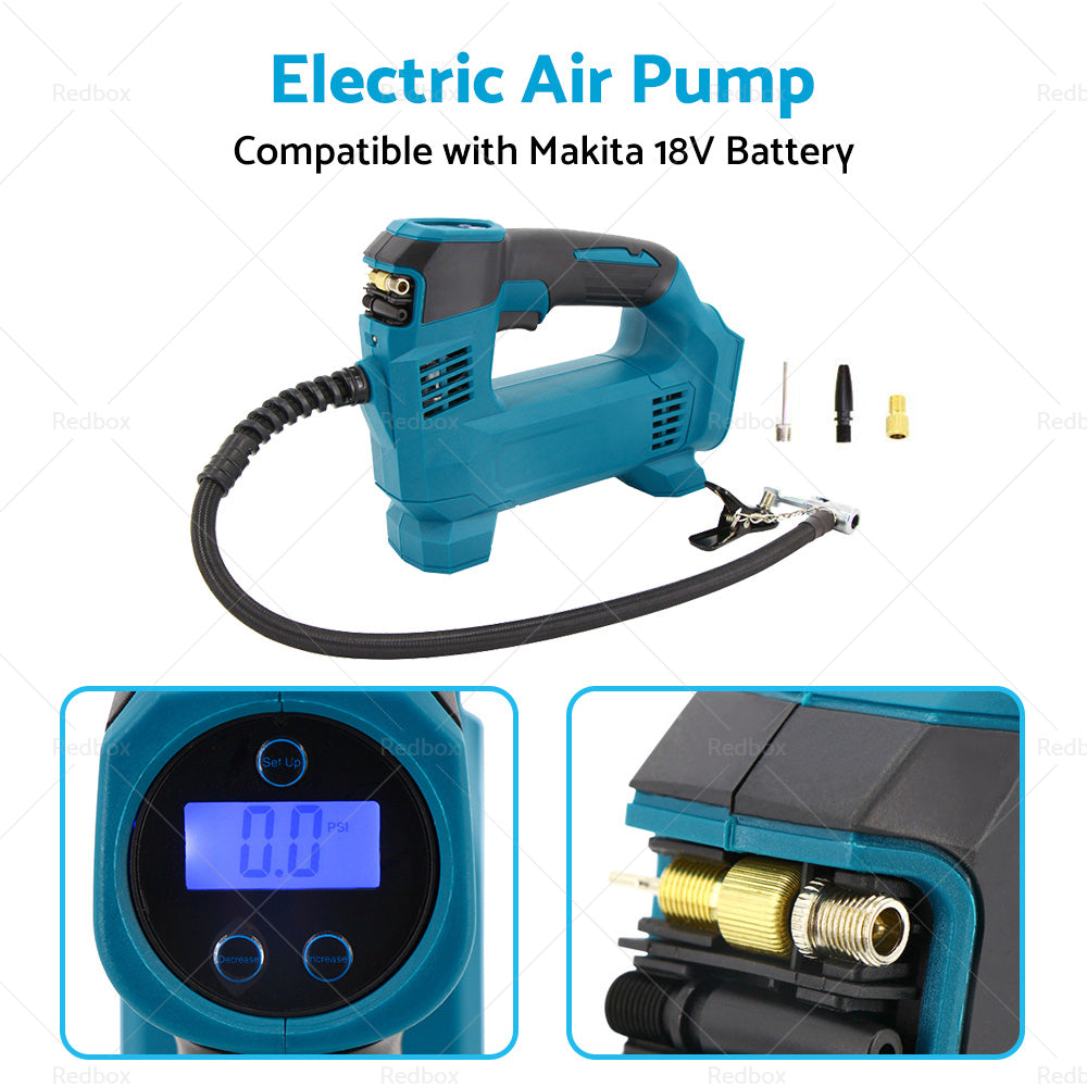Cordless Digital Tyre LED Inflator Pump Tool Suitable For Makita 18V Battery