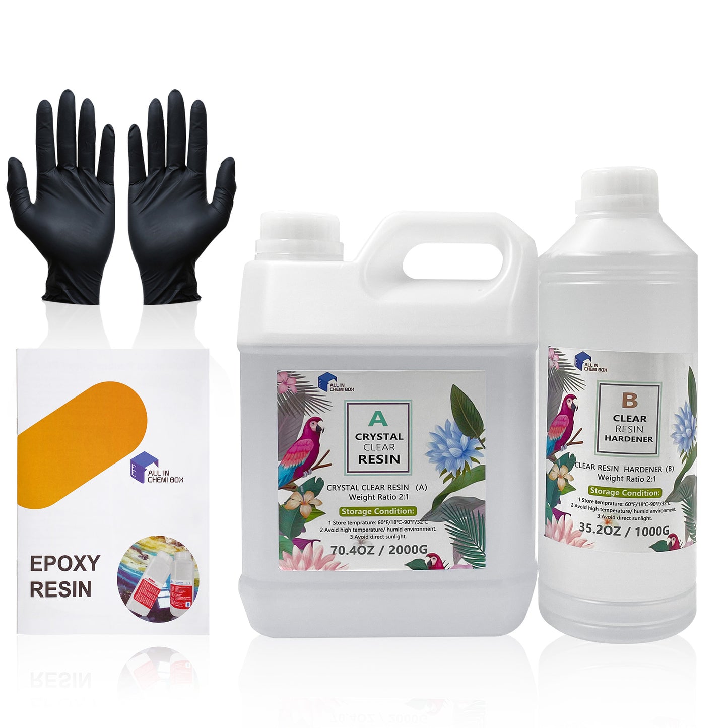 Epoxy Resin Art DIY UV Crafts Glass Water Clear Epoxy Coating 1 2 1 3 1 AB Kit
