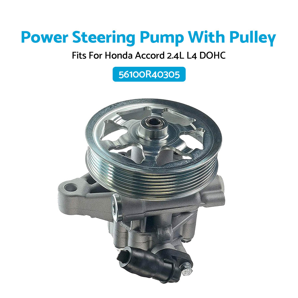 {{ Power Steering Pump w Pulley Suitable for Honda Accord 2. 4L L4 DOHC 08-12 56100R40305 }} - Buy Car Parts Online at {{ Kaka Auto Parts }}.