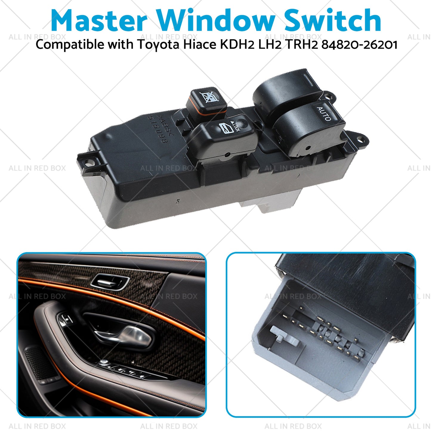 {{ 1x Master Window Switch Suitable For Toyota Hiace KDH2 84820-26201 }} - Buy Car Parts Online at {{ Kaka Auto Parts }}.