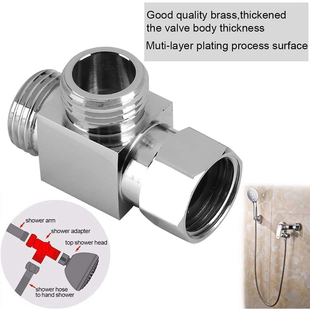 T Connector Toilet Bidet G1/2 3 Way Brass Chrome Diverter T Adapter AU