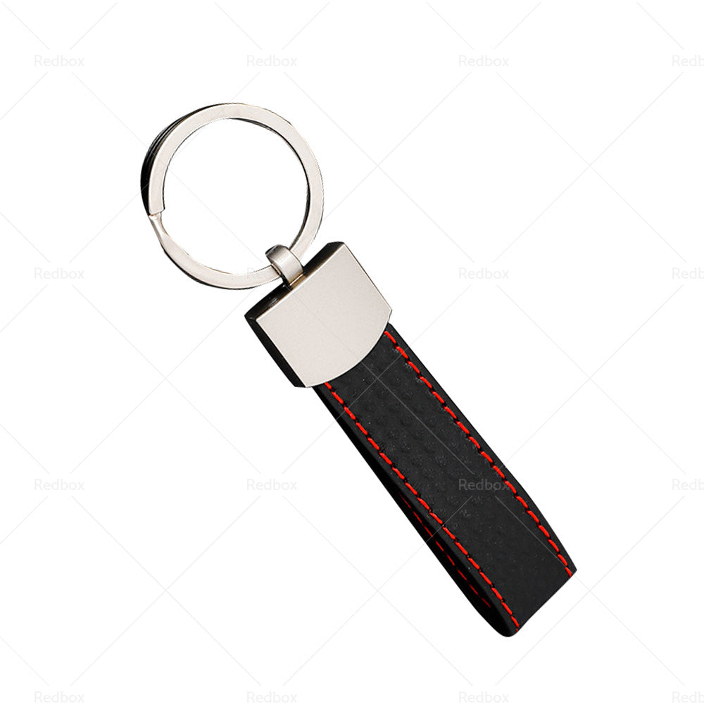 1 Piece Black Key Ring Keychain Keyring Metal PU Leather Key Chain Universal