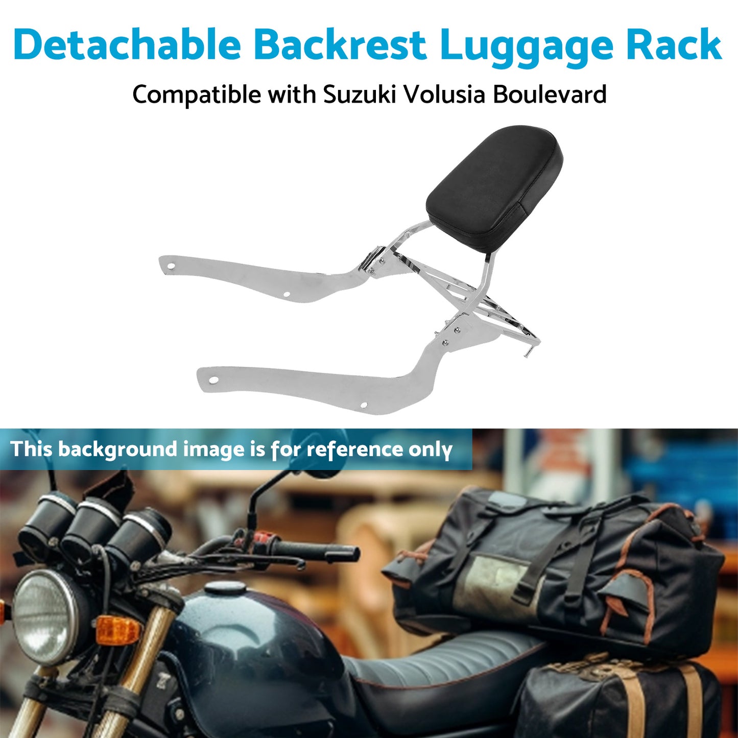 {{ Backrest Sissy Bar W Luggage Rack Suitable For Suzuki Boulevard C50 2005-2011 }} - Buy Car Parts Online at {{ Kaka Auto Parts }}.