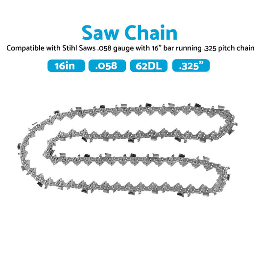 3 8LP 12 inch. 050 44DL Semi Chisel Tungsten Carbide Chainsaw Chain