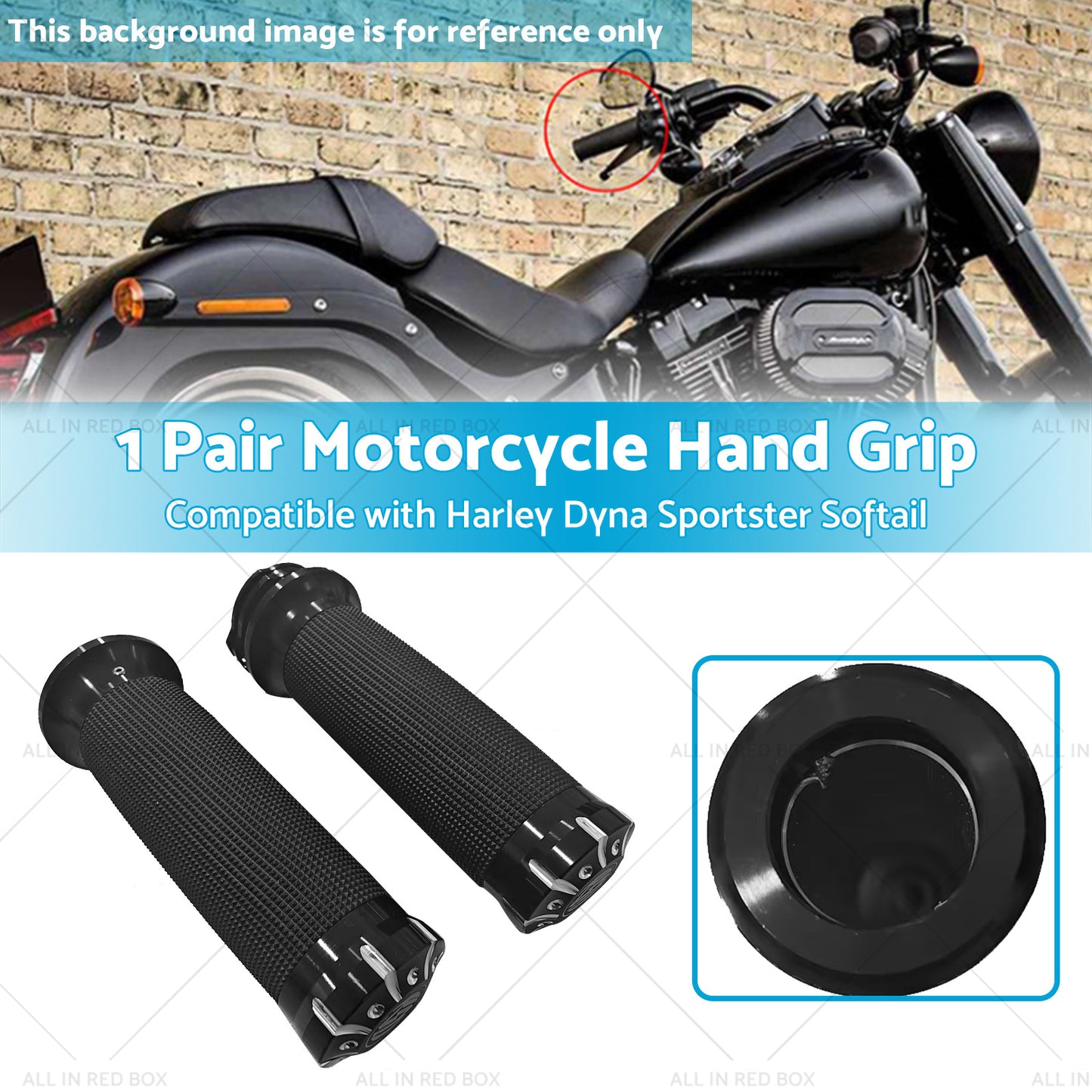 2PCS Motorcycle Handle Bar 1 inch Hand Grip Suitable for Harley Dyna Sportster