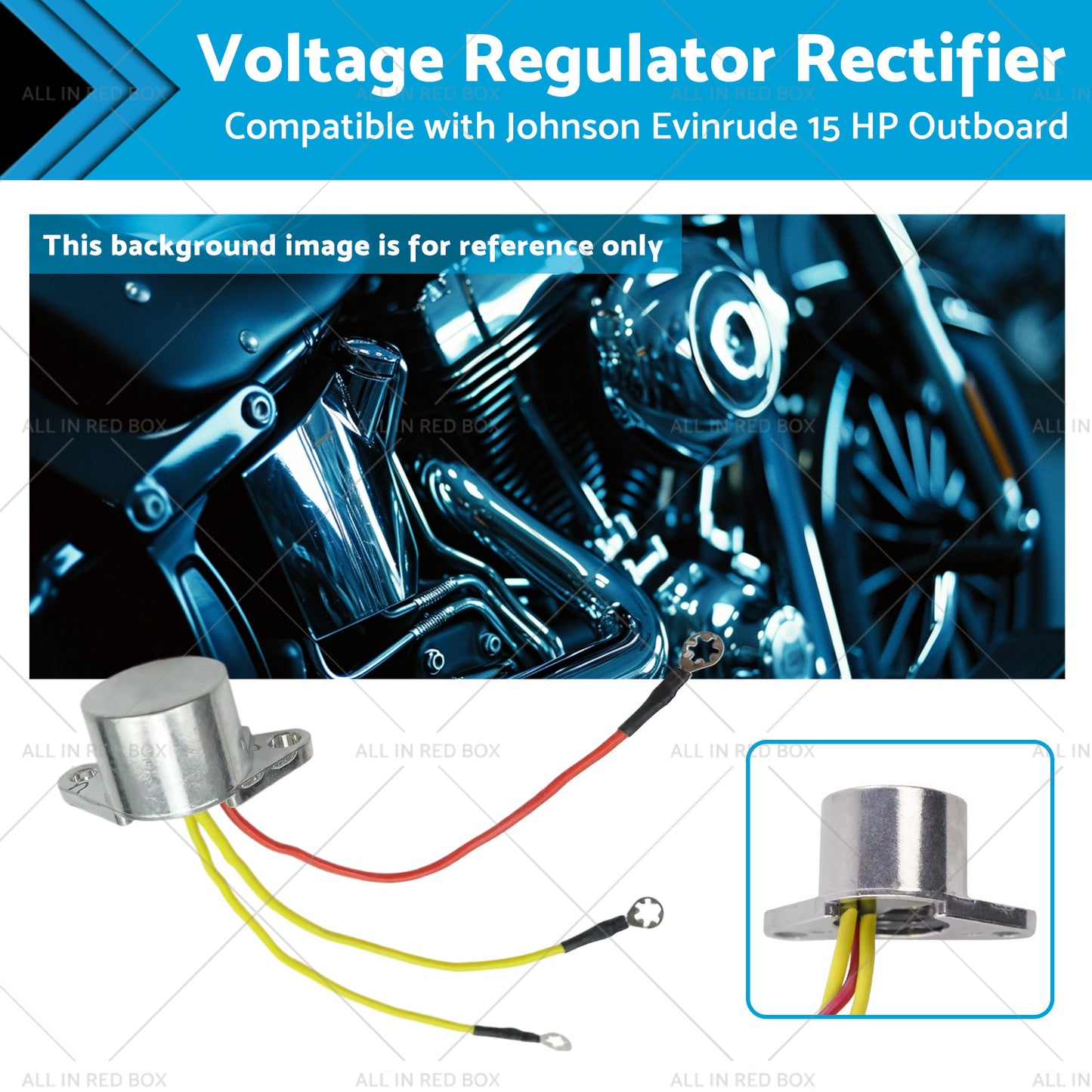 {{ Voltage Regulator Rectifier 3 Wire Suitable for Johnson Evinrude 15 HP Outboard }} - Buy Car Parts Online at {{ Kaka Auto Parts }}.