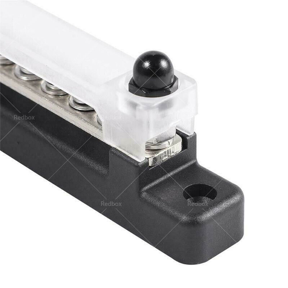 1 Red and 1 black Bus Bar Power Distribution Terminal Block 6 Way 12V 150A Rated