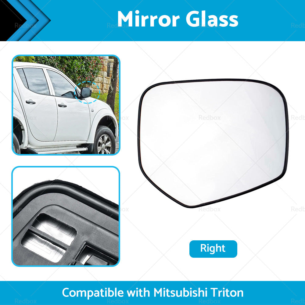 {{ FRONT RIGHT SIDE MIRROR GLASS W BACK PLATE SUITABLE FOR MITSUBISHI TRITON 06-15 }} - Buy Car Parts Online at {{ Kaka Auto Parts }}.