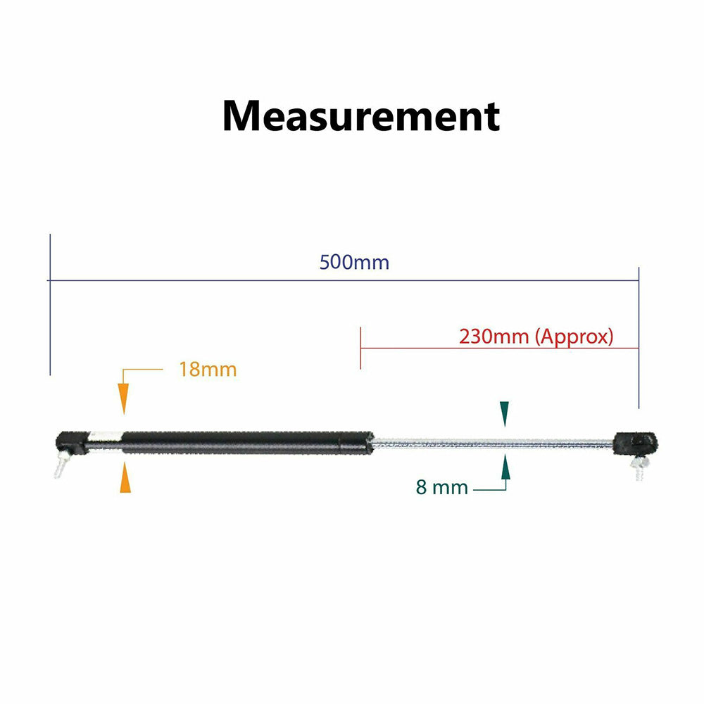 Gas Strut 500mm-350N x2 8mm Shaft Caravans, Trailers, Canopy, Toolboxes struts