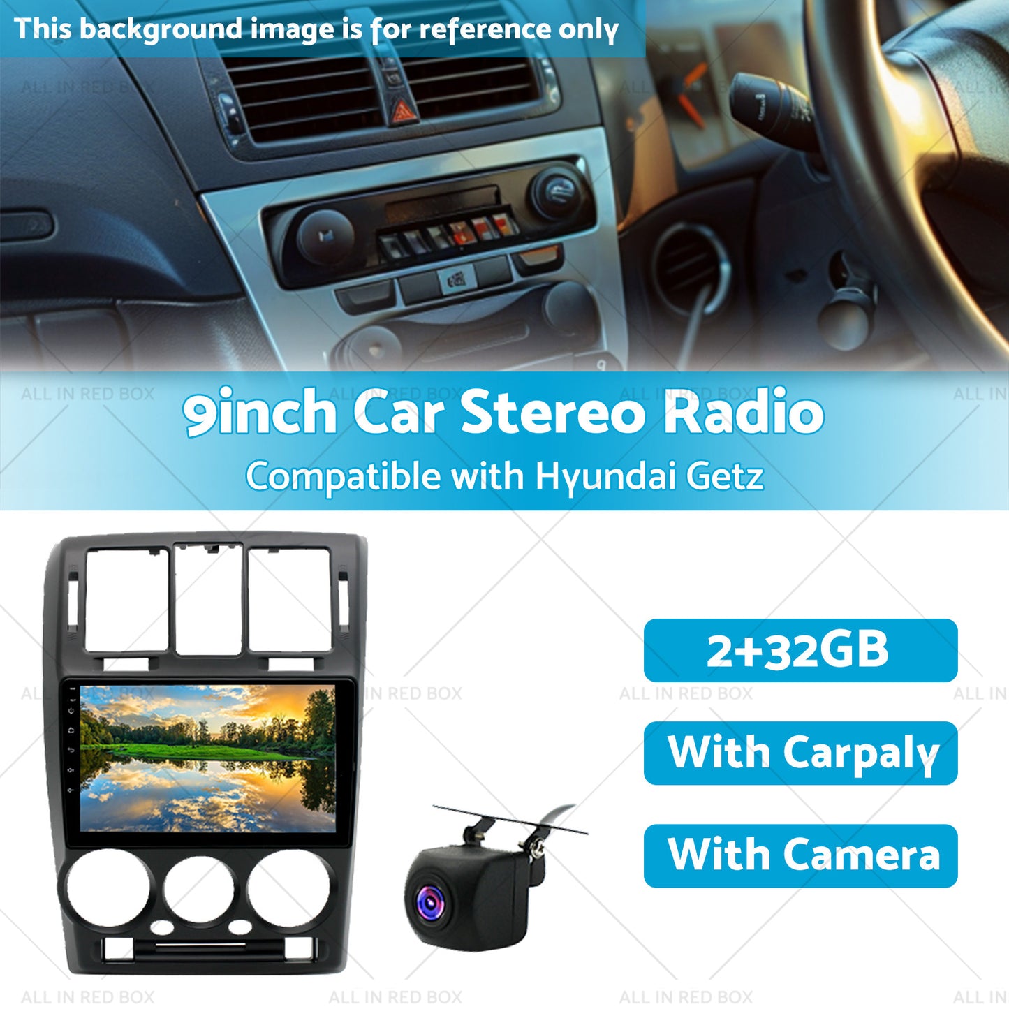 {{ 32GB 9in Car Radio Stereo Apple Android 13 w or Cam For Suitable for Hyundai Getz }} - Buy Car Parts Online at {{ Kaka Auto Parts }}.