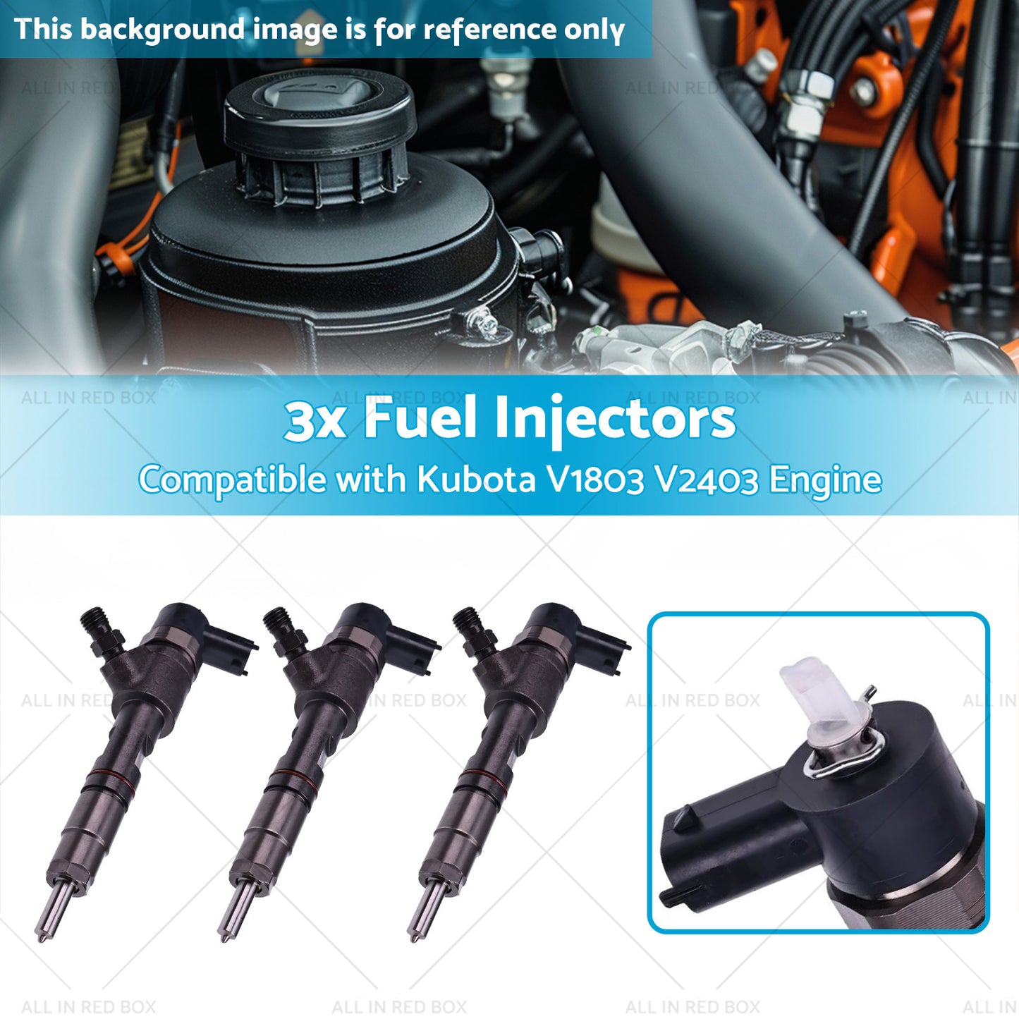 {{ 3x Fuel Injectors Suitable for Kubota V1803 V2403 Engine Tractor MX5200F L3301DT }} - Buy Car Parts Online at {{ Kaka Auto Parts }}.