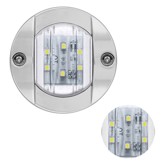4x Round LED Marine Boat Cabin & Deck Courtesy Lights Suitable For Walkway ¡§C White Stern Light