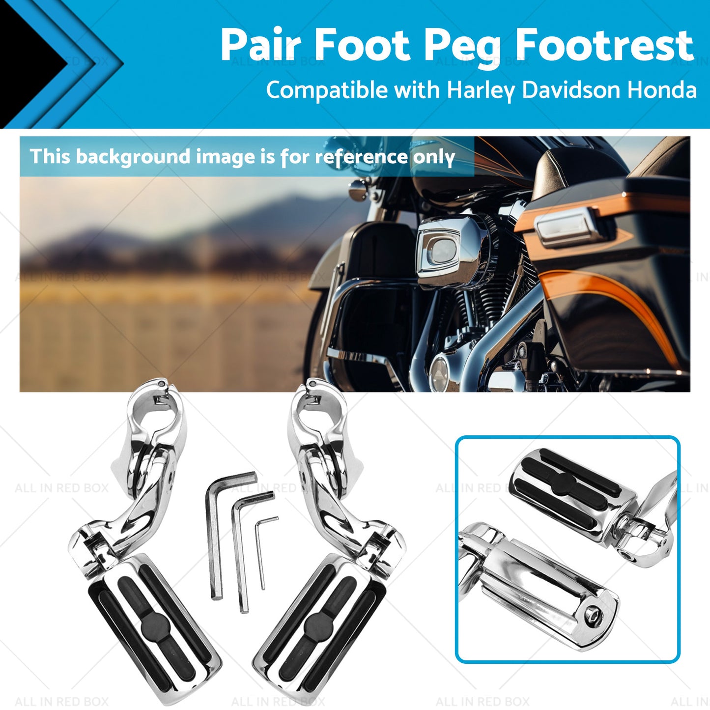 {{ 1-1 4''Motorcycle Highway Foot Pegs Chrome Engine Guard Suitable For Davidson AU }} - Buy Car Parts Online at {{ Kaka Auto Parts }}.