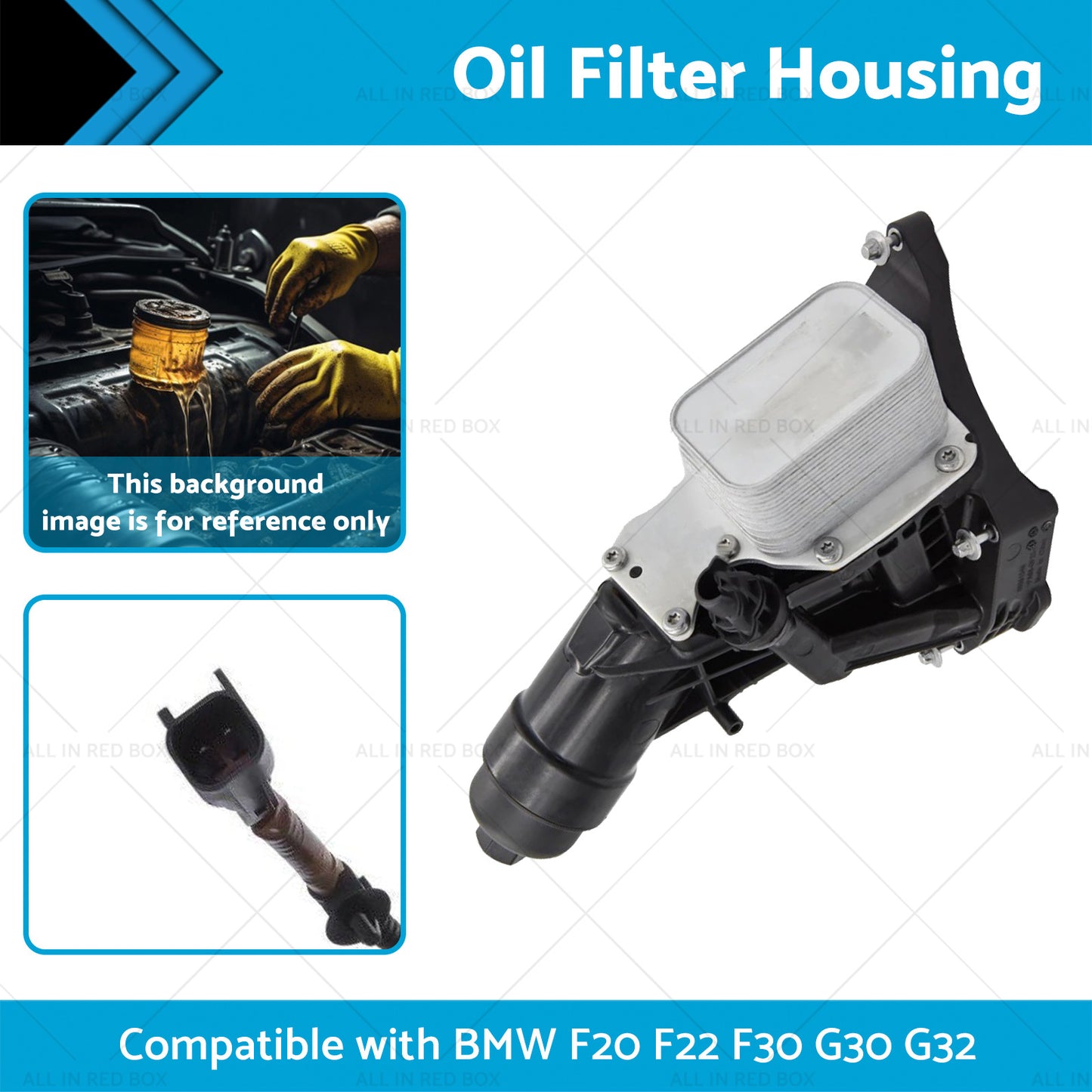 {{ Black Engine Oil Cooler Filter Housing Suitable For BMW F20 F22 F30 G30 G32 }} - Buy Car Parts Online at {{ Kaka Auto Parts }}.