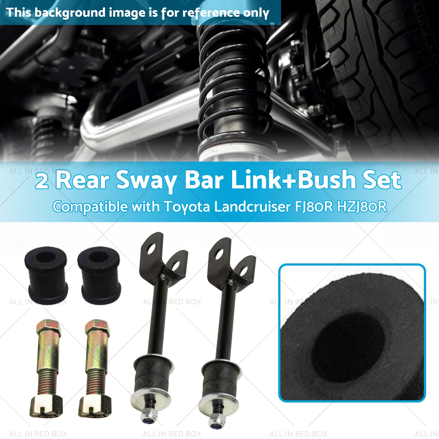 2 Rear Sway Bar LinkBush Kit Suitablefor Toyota Landcruiser FJ80R HZJ80R HDJ80R