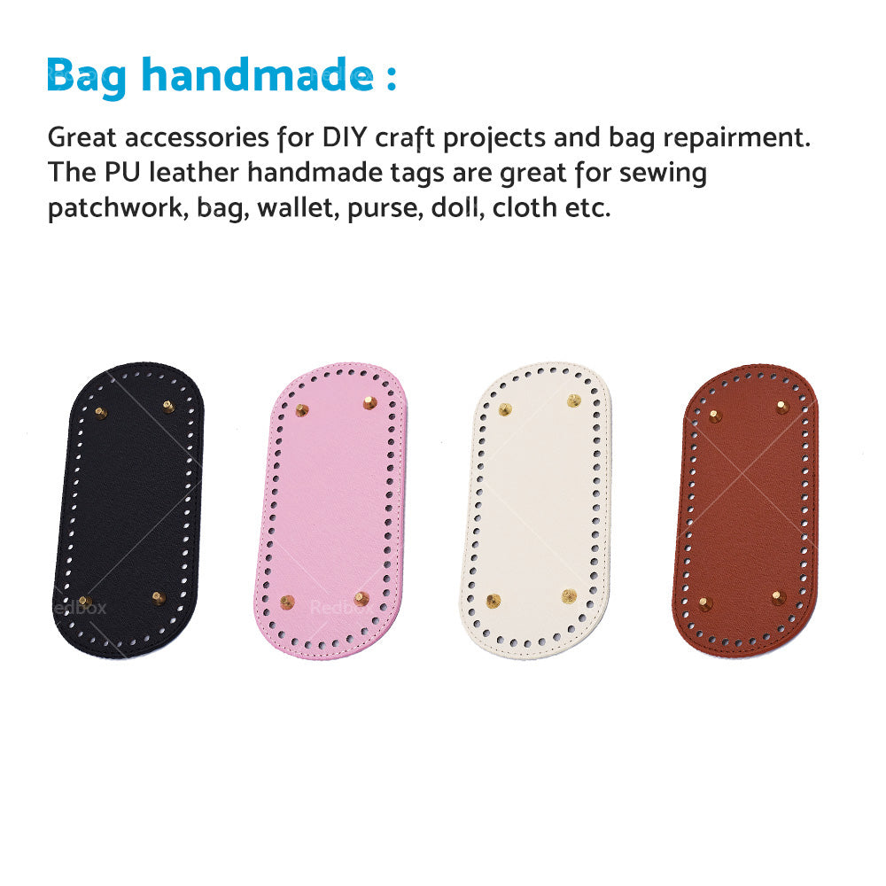 8PCS PU Leather Shaper Base Pad DIY Crochet Bag Bottom Oval Knitting Accessories