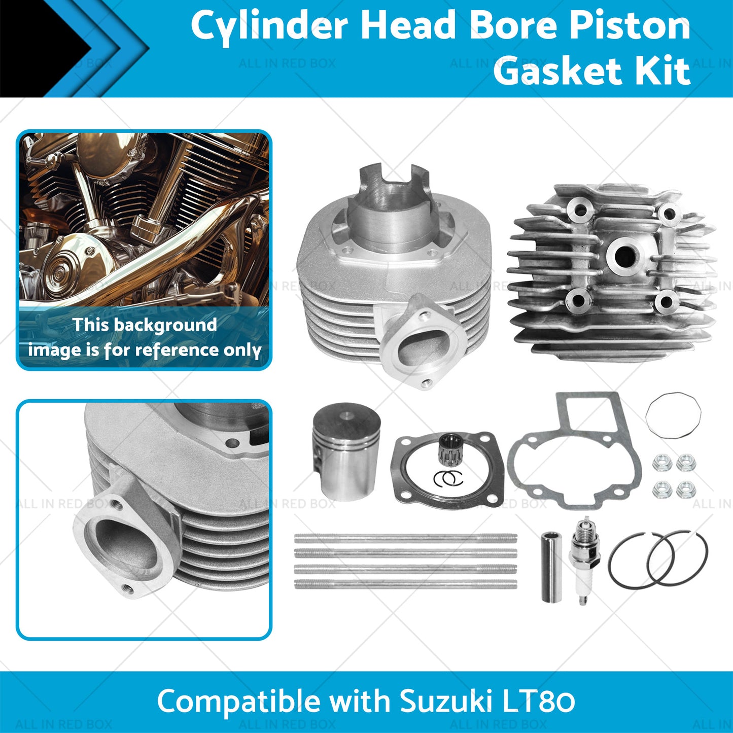 {{ Cylinder Head Bore Piston Gasket Kit Suitable for 87-06 Suzuki Quadsport LT80 }} - Buy Car Parts Online at {{ Kaka Auto Parts }}.